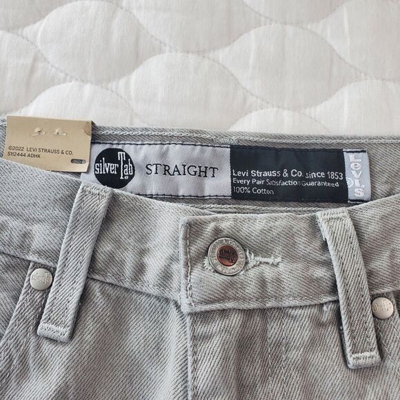 NEW! Levi's Silver Tab '90's' Style' Men's 30x30 Straight Fit Gray Distressed - Picture 4 of 12